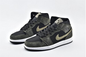 Air Jordan 1 Mid Military Olive BQ6472 030 Womens And Mens Shoes  